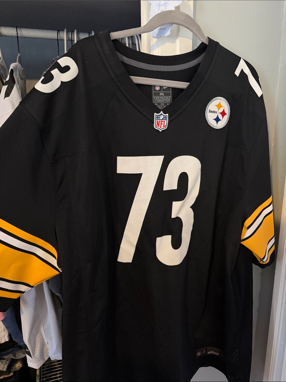 Nike Black and Yellow Steelers #73 Football Jersey